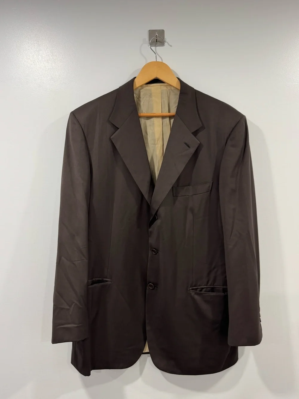 Brioni Men Brown 100% Wool Blazer Jacket Size 44R